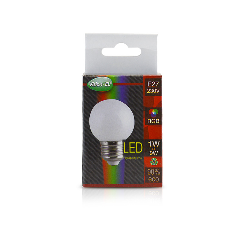 LED lamp E27 RGB 1W