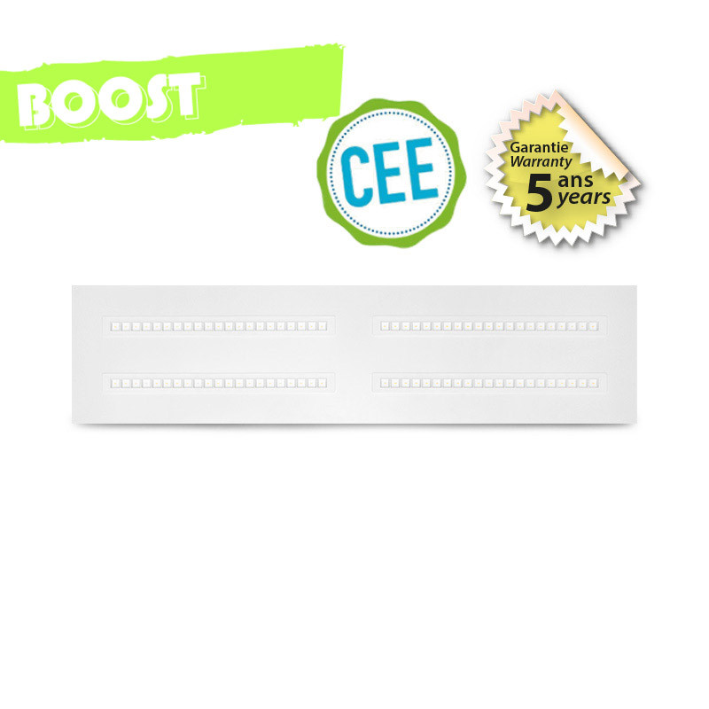 Plafonnier LED Blanc CEE 295 x 1195 mm 30W 4000K DALI/PUSH - ENEC - Garantie 5 ans