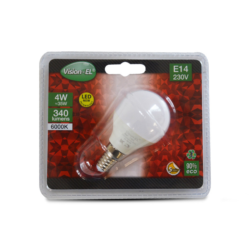 LED lamp E14 Bulb P45 4W 6000K