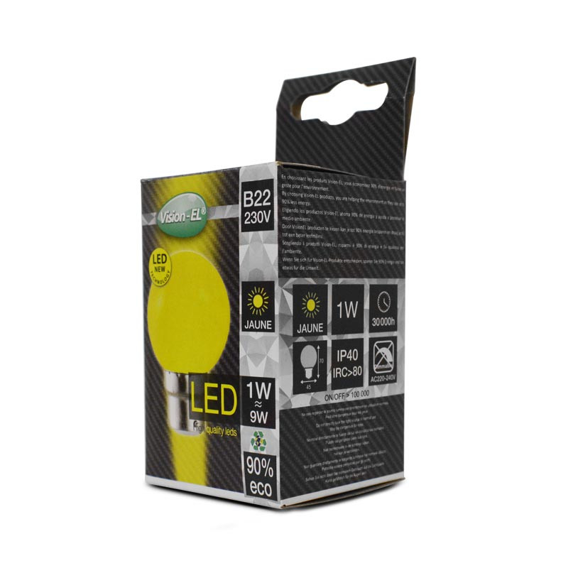 LED lamp B22 Bulb 1W Geel