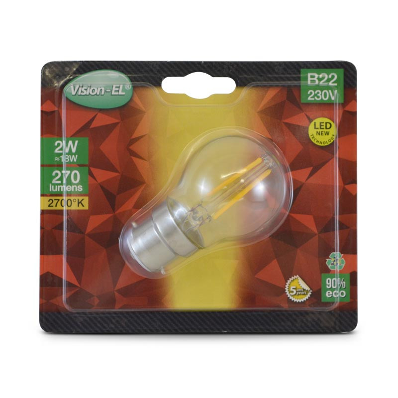 LED lamp B22 Filament Bulb 2W 2700K