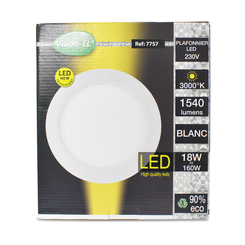 ROUND PANEL-LED-225MM-18W-3000K-WHITE