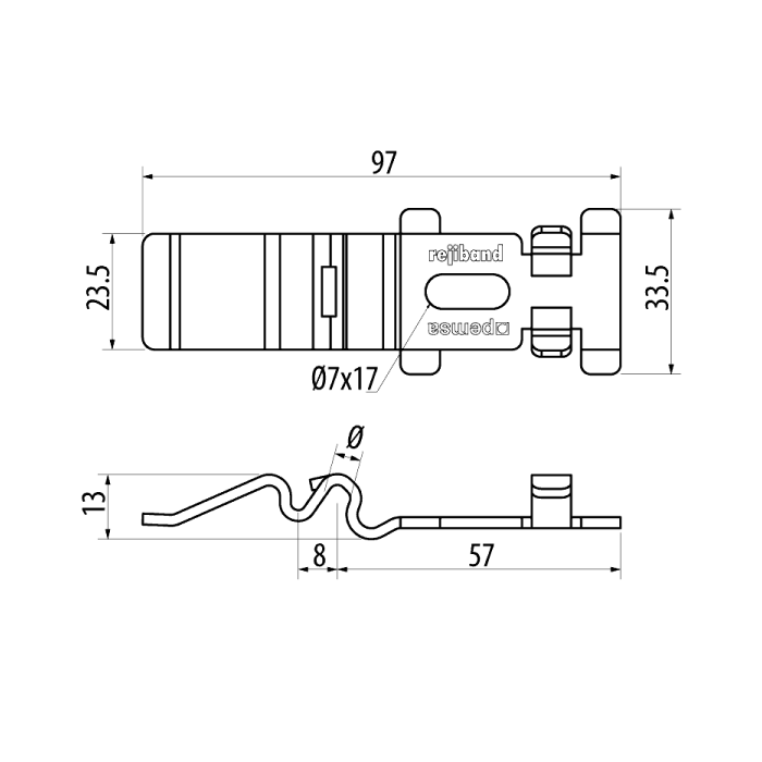 SIDE BUILT CLAMP C8 FOR 60/100M