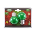 LED lamp B22 Bulb 1W Groen Blister x 2