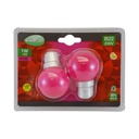 LED lamp B22 Bulb 1W Roze Blister x 2