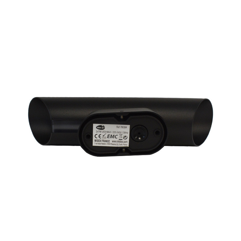 Opbouwarmatuur LED GU10 x2 Cilindrisch Zwart IP44