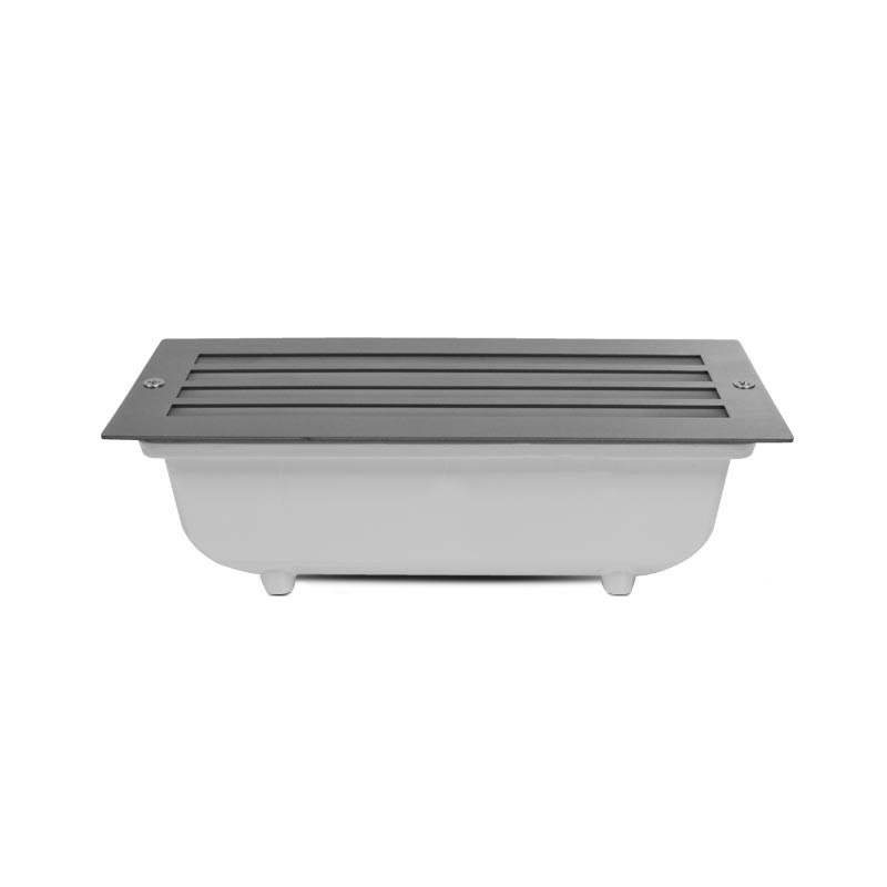 Inbouw LED spot E27 Rechthoek Raster Inox 304