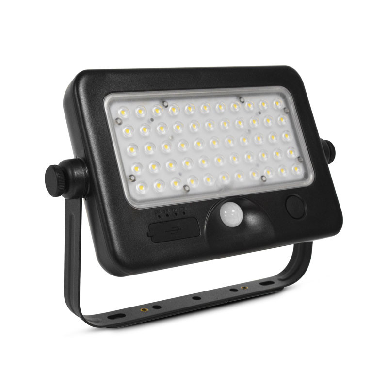 LED-Schijnwerper Op zonne-energie + Detector 10W 4000K IP44 + USB oplader