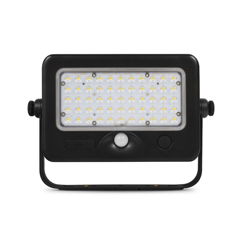 LED-Schijnwerper Op zonne-energie + Detector 10W 4000K IP44 + USB oplader
