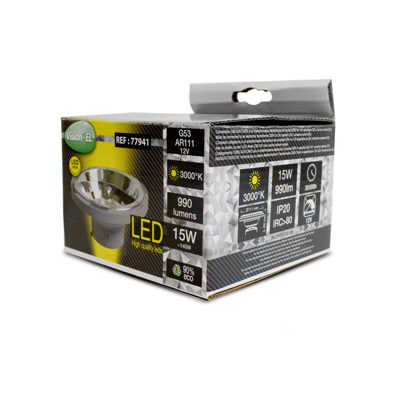 LED-AR111-G53-GREY-15W-3000K