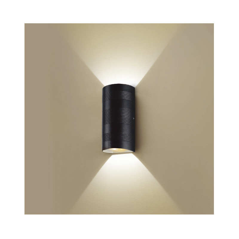 WALL MOUNT LED 2X5W 3000K CYLINDRIC BLACK