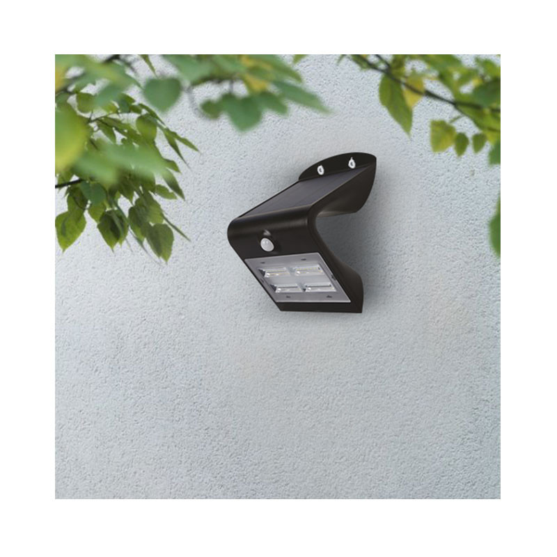 SOLAR LED-WALL-3,2W-SENSOR-BLACK