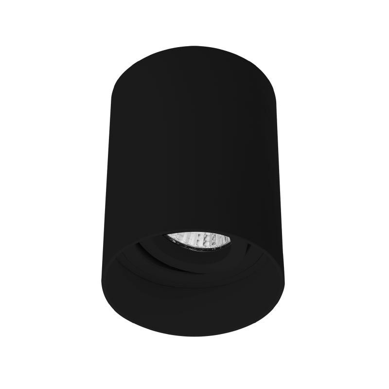 Ondersteuning van Spotlight GU10 (zonder lamp) Zwarte cilinder met lage luminantie