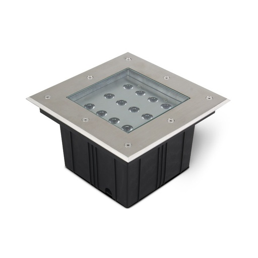 [70651] Spot LED Encastrable Sol Carré 12W 3000K Inox 316 L