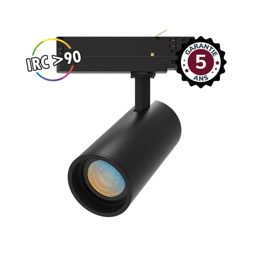 [100204] Ledspot voor driefasenrail Zwart 15W CCT