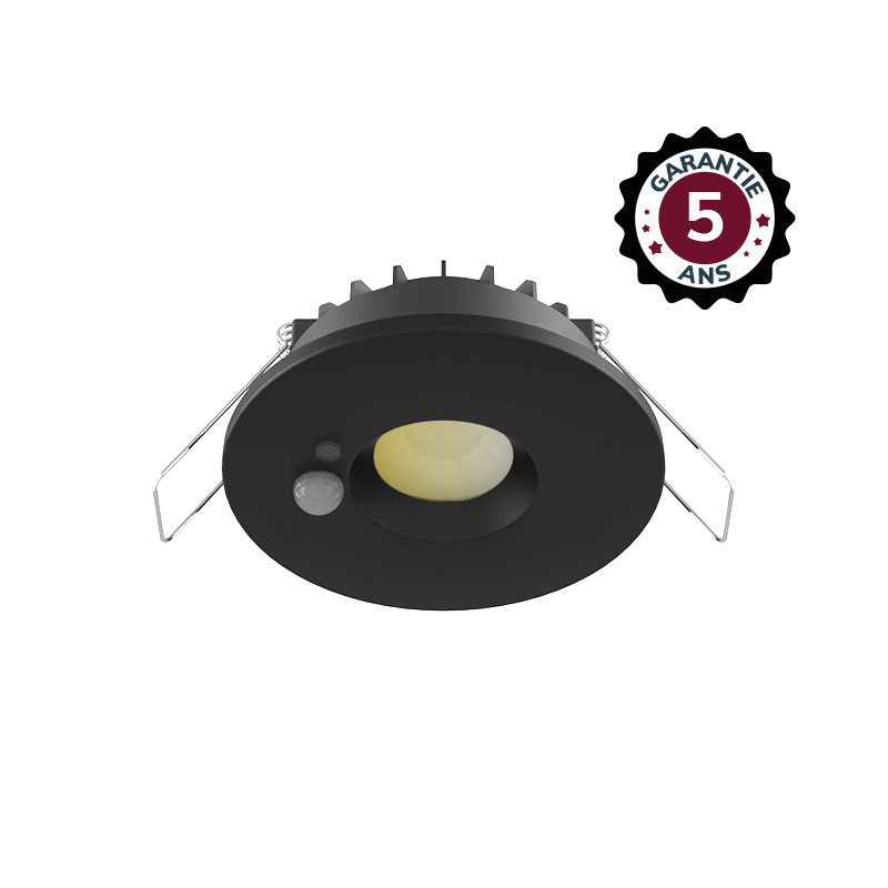 DOWNLIGHT-SPOT-6W-CCT 2700/3000/4000K-DIMMABLE + DETECTOR -BLACK- 5 YEAR WARRANTY