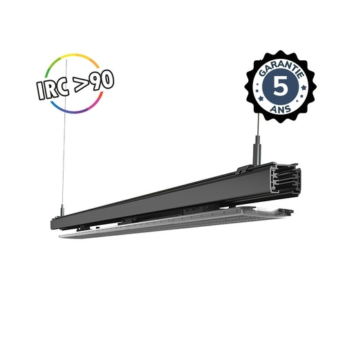 [100691] SPOT ON RAIL - LINEAIRE LED NOIR 600mm 20/18/16/14W 4000K - INCLINABLE 30° - GARANTIE 5 ANS