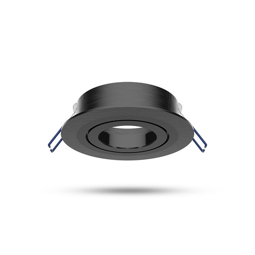 [77120] SUPPORT DE SPOT ROND INCLINABLE/ORIENTABLE NOIR Ø92 mm