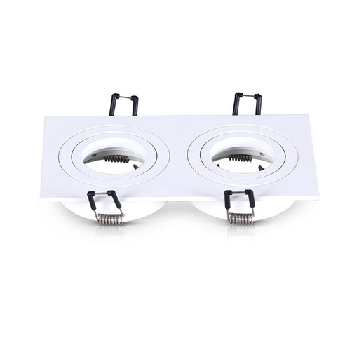 [7717] SUPPORT SPOT ROND DUBBEL KANTELBAAR/DRAAIBAAR WIT 175x93 mm