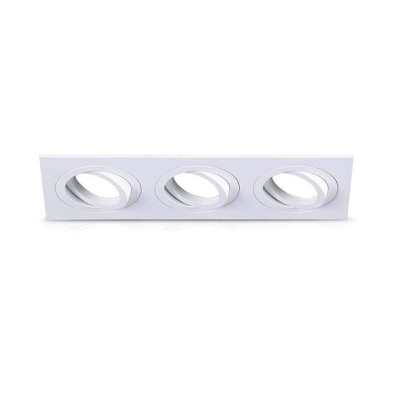 SUPPORT PLAFOND ROND TRIPLE BLANC INCLINABLE/ORIENTABLE 258x93 mm