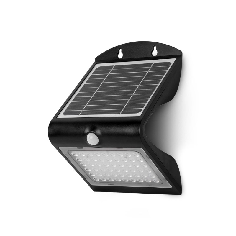 SOLAR LED-WALL-4W-SENSOR-BLACK