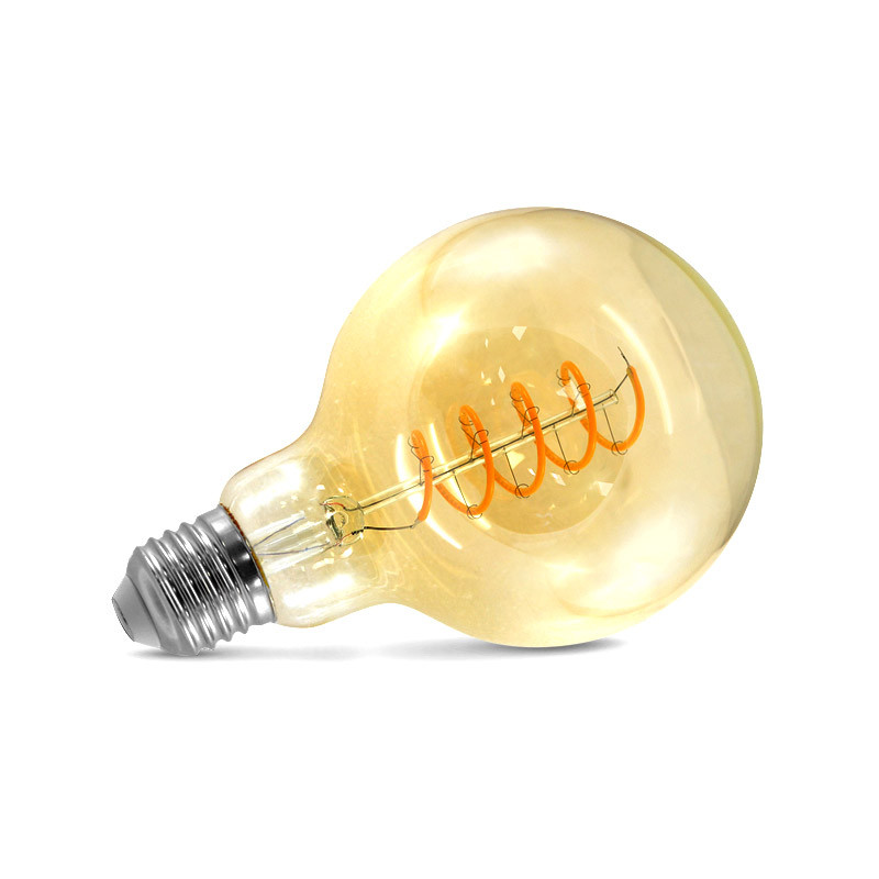 LED lamp E27 G95 Filament Spiraal 4W 2700K Golden