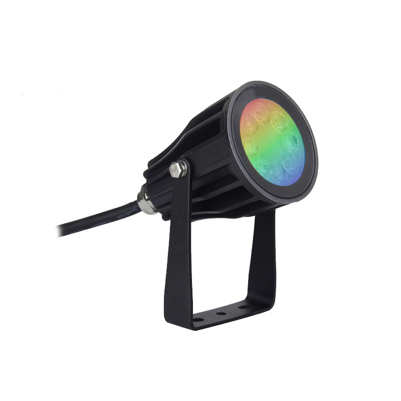 Projecteur Exterieur LED Noir 230V 6W RGB+Blanc CCT IP65