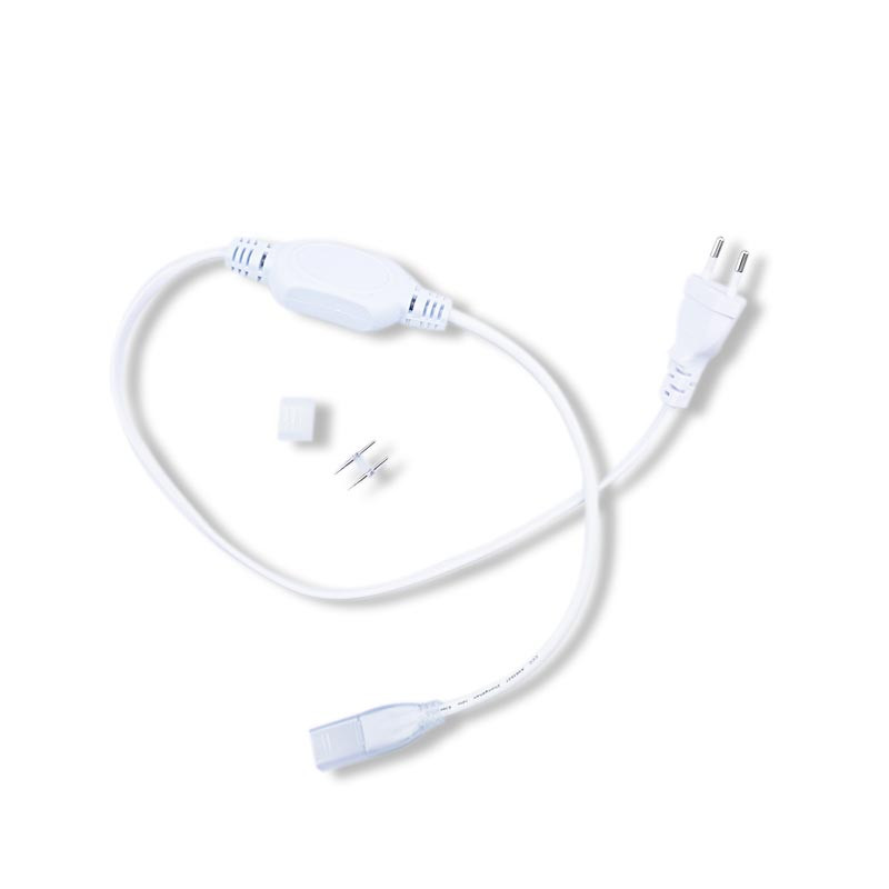 Stroomkabel + Emb end + male / male pin connector Led Haspel 5050