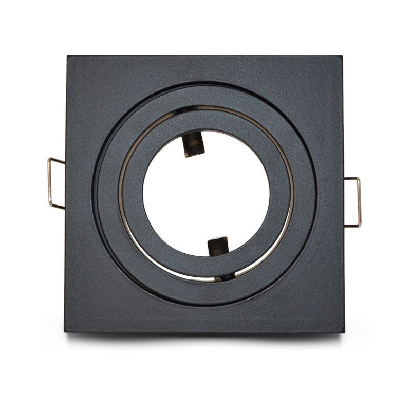 Support spot Vierkant aluminium Zwart Mat Oriënteerbaar 88x88 mm
