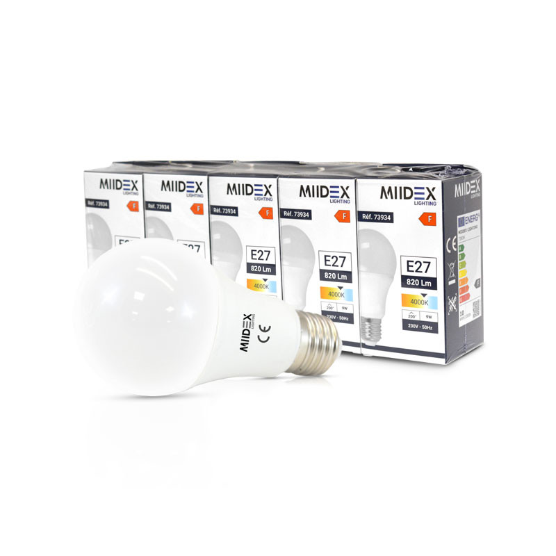 Ampoule LED E27 Bulb 10W 850 LM 4000K - Pack de 5
