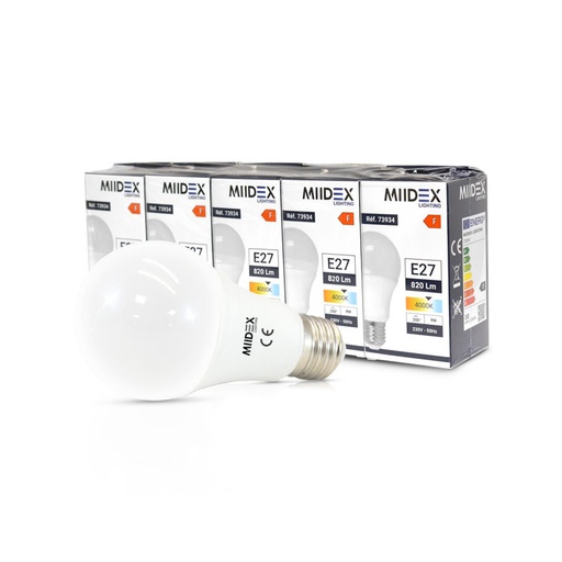 [739340] Ampoule LED E27 Bulb 10W 850 LM 4000K - Pack de 5
