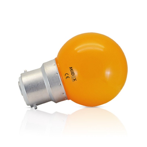 [7647] Ampoule LED B22 Couleur Bulb 1W Orange