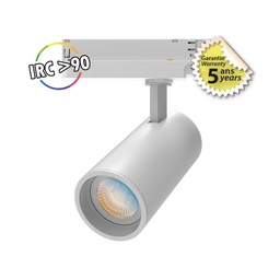 [100203] Spot LED sur Rail Blanc 25W CCT IRC90 GARANTIE 5 ANS