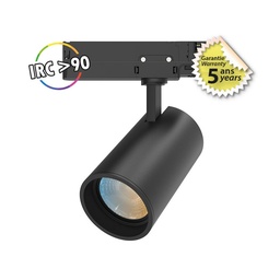 [100206] Spot LED sur Rail Noir 35W CCT IRC90 GARANTIE 5 ANS
