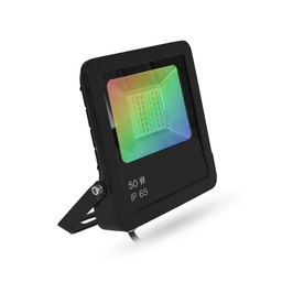 [100186] Zwart Flat LED-Schijnwerper 230V 10W RGB+Wit CCT IP65