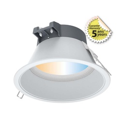 [100316] Downlight LED MIRA CCT Wit/Zilver rond lage luminantie Ø217mm 30W
