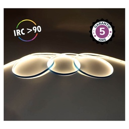 [100516] Bandeau LED COB 3000K 5 m 320 LED/m 9W/m IP20 - 24V - Garantie 5 ans