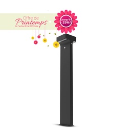 [100808] Potelet Solaire LED Carré 6W 3000K Noir 950 mm + Détecteur IR