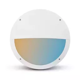 [100958] LED Hublot Ø300mm Asymétrique Blanc + Détecteur RF préavis d'extinction 20W CCT IP65