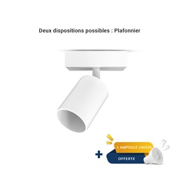 [101069] ARMATUUR PLAFOND / WAND WIT 1 SPOT GU10