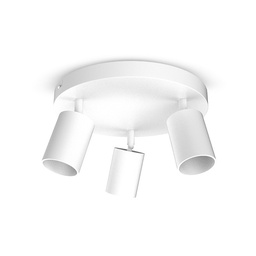 [101073] ARMATUUR PLAFOND WIT 3 SPOTS GU10