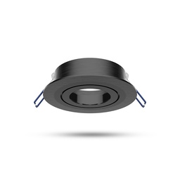 [77120] SUPPORT SPOT ROND KANTELBAAR/DRAAIBAAR ZWART Ø92 mm