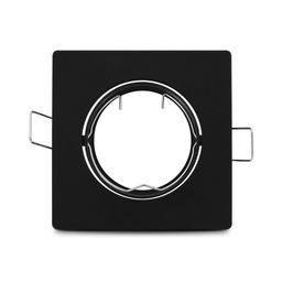 [77080] SUPPORT SPOT CARRE ALUMINIUM ORIËNTEERBAAR ZWART 85 mm